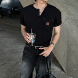 LMN Rivet 3 Button Waffle Short Sleeve Tee (3 colors)