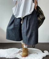 LINEN TWO PINTUCK BERMUDA🩵💙2COLOR 2SIZE