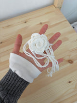 Organic Rose Necklace - Pure White