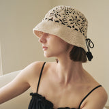 Manon Tied Crochet Hat (Ivory)