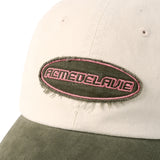 24FW TWO TONE APPLIQUE PATCH BALL CAP KHAKI