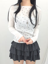 Mini dot ribbed t