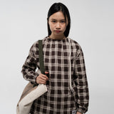 1/2 REGULAR CHECK STRING SHIRTS (BROWN)