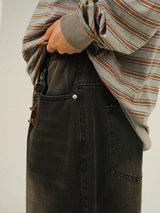 WNN Vintage Washing Balloon Denim Pants