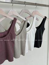 Pigment washed crop sleeveless