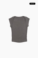 モディッシュリベッドキャップスリーブTシャツ