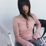 ジンニングシンフィットモヘアインナー長袖ニット