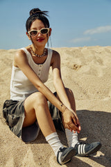 (W) CHAIN LETTERING SLEEVELESS