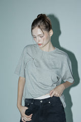 ツーウェイTシャツ_メランジグレー