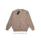 [UNISEX] Vネックオーバーフィットロングスリーブニットカーディガン