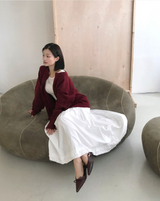 プアスリーリボンカンカンフリルスカート