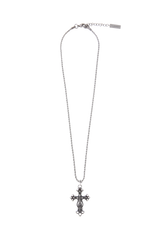 [Rope chain] Vintage oil painting cross necklace