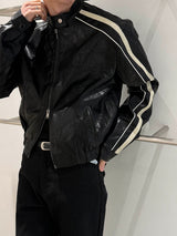 [CROP ITEM] バイカーラインレザージャケット