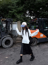  CHECK MIX FRILL SKIRT