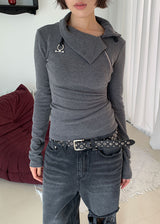 HIGH NECK ZIPPER TEE