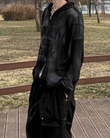 Rukle Mesh Dirty Hooded Zip-Up