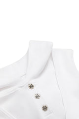 STRAP HOODED LONG SLEEVE TOP WHITE