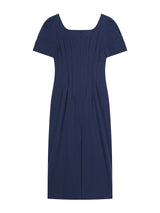 タックディテールリネンドレス (Navy)