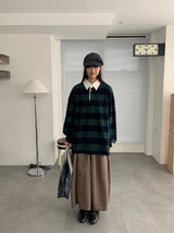 Kiyan Collar Stripe Over Long Sleeve Tee