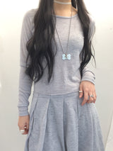 line and pleated dress