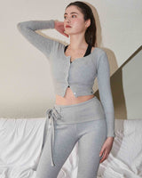 MODAL KNIT FLARE PANTS / MELANGE