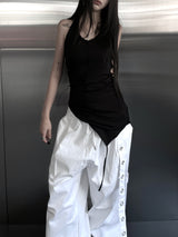 clean unbalanced strap sleeveless (2color)