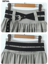 belt black frill mini skirt