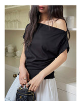 Off Shoulder Ruched Short Sleeve Top