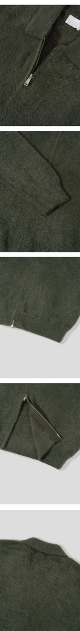 [Unisex] Angora kara knit zip up(6color)