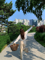 Rear Cooling Linen Round Knit / 4 colors
