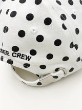 vintage washing dot ball cap (White)