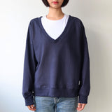 Bonnie Deep V-Neck Sweatshirts Navy