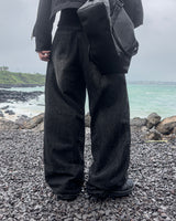 Shard crack wide denim pants