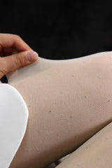 diamond dot mesh tights (white)