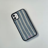 Stripe Denim Phone case (epoxy bumper)