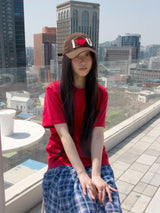 I ♡ U Crochet Cap-Brown