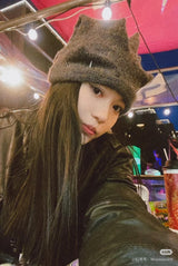 Spiky Textured Knit Beanie Punk Studded Brim  Hat