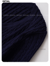 wool button twist embroidered long-sleeved knitwear