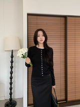 Annie Slim Button Long Sleeve Cardigan