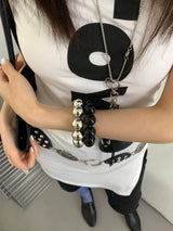 Metal acrylic ball bangle(2Set)