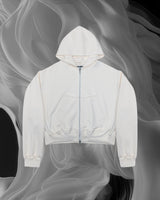 CUTTING CROP HOODIE ZIPUP_CREAM