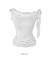Leo Eyelet Off-Shoulder Top (2color)