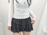 Mini dot ribbed t