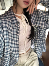 One-shoulder Ribbon Tee