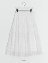 Lanbaf Frill Tiered Layered Long Skirt