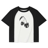 カラーブロックラグランTシャツ【ホワイト】
