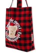 Check Pattern Bear Friends Eco Bag Red (FCE5BG005P)