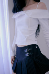 Plum Pleats Skirt (Black)