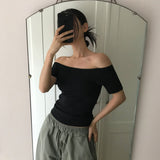 [MADE] ミューズスリムフィットオフショルダーショートスリーブTシャツ