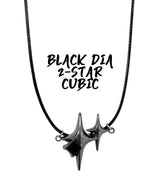 White Black Dia Star-2 Cubic long Necklace